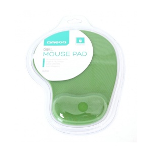 Mousepad Omega, suport pentru incheietura cu gel moale si confortabil, 23x18cm, verde