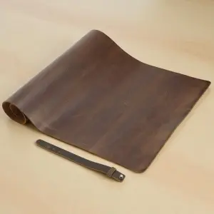 Protectie Birou Mouse Pad&Office Desk Mat Din Piele Naturala Maro - Img 2