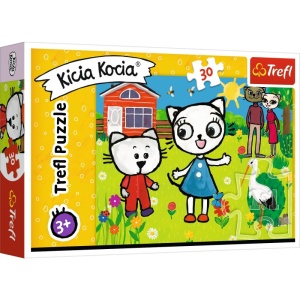 Puzzle carton 30 piese Trefl Kicia Kocia - impreuna cu prietenii, +3 ani