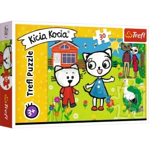 Puzzle carton 30 piese Trefl Kicia Kocia - impreuna cu prietenii, +3 ani