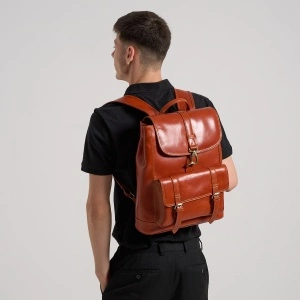 Rucsac Maro-Cognac Inchis Cu Clapa - Img 7