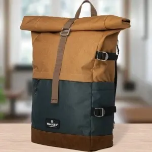 Rucsac Rollup Bicolor Maro Aluna - Verde Walker