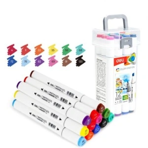 Set 12 Markere Sketching Vf. Dublu 1/7MM Cutie Plastic Color Emotion