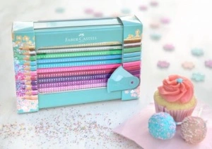 Set Cadou 20 Creioane Colorate Sparkle + Ascutitoare Sleeve Faber-Castell - Img 6