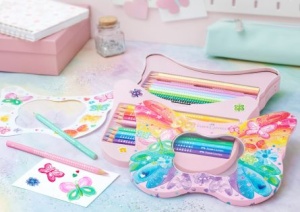 Set Cadou 20 Creioane Colorate Sparkle Butterfly Faber-Castell - Img 3
