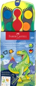 Acuarele 12 Culori Connector Dinozauri Verde Faber-Castell