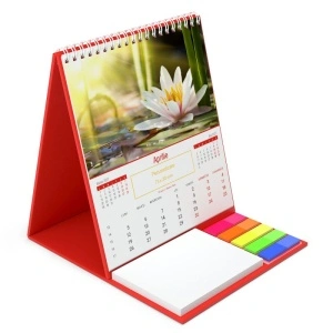 Calendar de birou cu notite repozitionabile Zen rosu - Img 5