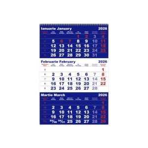 Calendar de perete TRIPTIC CLASIC 1 Albastru - Img 2