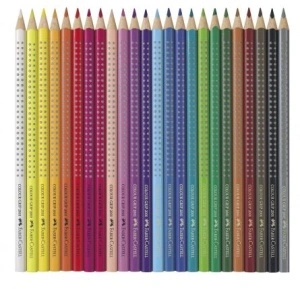 Creioane Colorate 24 Culori Cutie Metal Grip 2001 Faber-Castell - Img 4