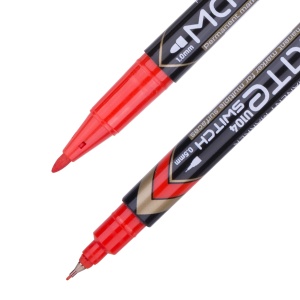 Marker CD 2 Capete 0.5/1mm Rosu Deli - Img 3
