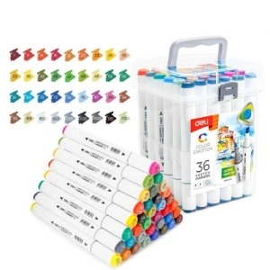 Set 36 Markere Sketching Vf. Dublu 1/7MM Cutie Plastic Color Emotion