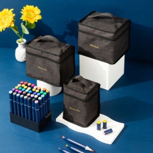 Set 40 Markere Sketching Varf Dublu Rotund/Tesit Husa Textil Deli - Img 6