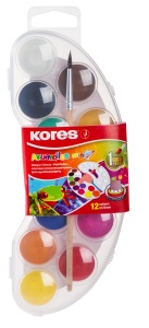 Acuarele 12 Culori 25mm Cu Pensula Mini Akuarellos Kores