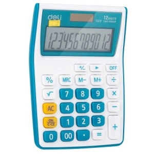 Calculator Buzunar 12 Dib Alb-Albastru Deli - Img 2