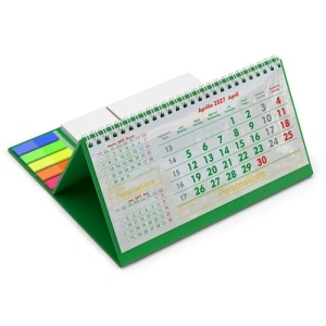 Calendar de birou cu notite repozitionabile DM202 Triptic, Verde - Img 6