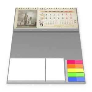 Calendar de birou cu notite repozitionabile DM202 Vintage 2, Argintiu - Img 4