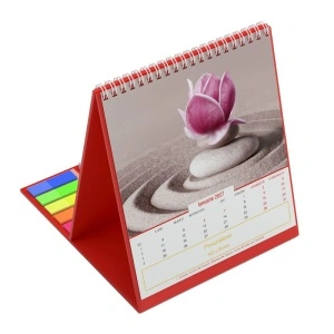 Calendar de birou cu notite repozitionabile Zen rosu - Img 2