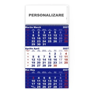 Calendar de perete TRIPTIC CLASIC 1 Albastru - Img 4