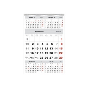 Calendar de perete TRIPTIC CLASIC 3 Argintiu - Img 3