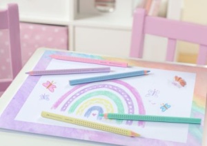 Creioane Colorate 5 Culori Pastel Jumbo Grip Faber-Castell - Img 2