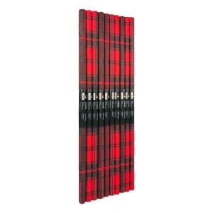 Hârtie creponată Colorarte, 50x200cm, roșu cu dungi negre, model Scottish, set 10 role