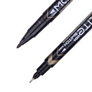 Marker CD 2 Capete 0.5/1mm Negru Deli - Img 2