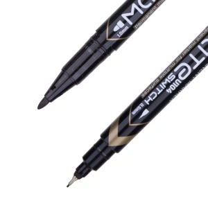 Marker CD 2 Capete 0.5/1mm Negru Deli - Img 2