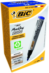 Marker Permanent Albastru Varf Rotund 2000 Bic - Img 3