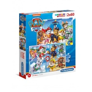 Puzzle carton 2 in1 60 piese Clementoni Supercolor, 5+ ani