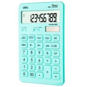 Calculator Birou 12Dig Bleu Pastel Deli - Img 3
