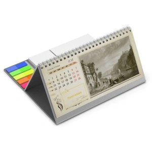 Calendar de birou cu notite repozitionabile DM202 Vintage 2, Argintiu - Img 2