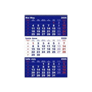 Calendar de perete TRIPTIC CLASIC 1 Albastru - Img 6