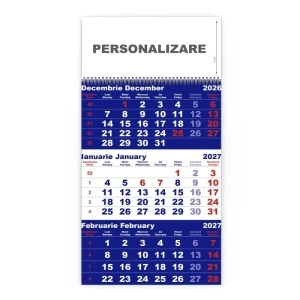 Calendar de perete TRIPTIC CLASIC 1 Albastru