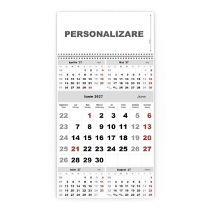 Calendar de perete TRIPTIC CLASIC 3 Argintiu - Img 5