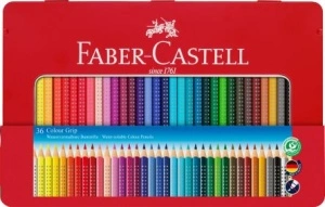 Creioane Colorate 36 Culori Cutie Metal Grip 2001 Faber-Castell