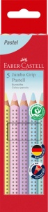 Creioane Colorate 5 Culori Pastel Jumbo Grip Faber-Castell