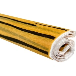 Hartie creponata Colorarte, 50x200cm, portocaliu deschis cu dungi negre, model tigru, set 10 role - Img 2
