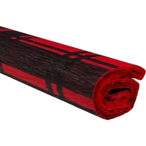 Hârtie creponată Colorarte, 50x200cm, roșu cu dungi negre, model Scottish, set 10 role - Img 2