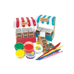 Plastilina Amos iClay, 6 culori x 18g, cu accesorii Market Kit - Img 2