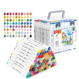 Set 80 Markere Sketching Vf. Dublu 1/7MM Cutie Plastic Color Emotion