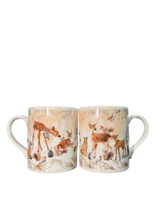 Set cadou de Craciun cu 2 cani, din ceramica, cu imprimeu Bambi