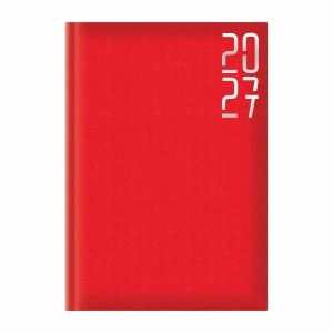 Agenda 2027 Artibest A5 datata, hartie offset alb, coperta rosu