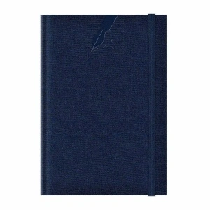 Agenda nedatata A5 Colere, elastic, hartie alba, coperta albastru inchis