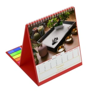 Calendar de birou cu notite repozitionabile Zen rosu - Img 6