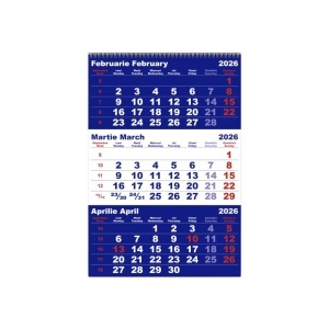 Calendar de perete TRIPTIC CLASIC 1 Albastru - Img 3