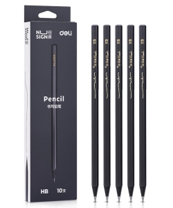 Creion Grafit HB Lemn, Cutie 10 Buc, Nusign Deli