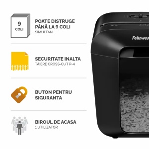 Distrugator documente Fellowes, Powershred LX50 9 coli - Img 2