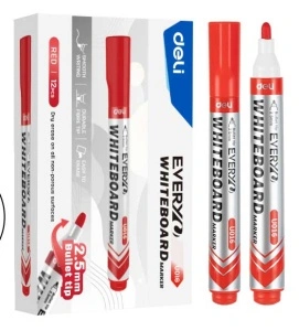 Marker Whiteboard Rosu 2.5mm Deli - Img 2