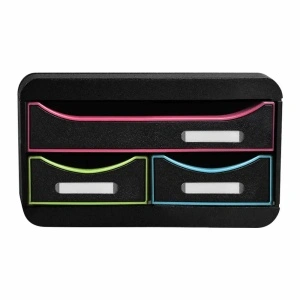 Organizator Exacompta, 3 sertare, 347x278x130 mm, negru - Img 2