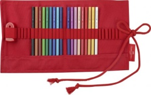 Rollup 18 Creioane Colorate Grip + Ascuțitoare Sleeve Faber-Castell - Img 2